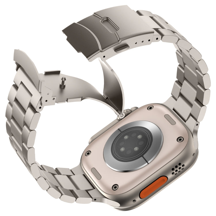 For Apple Watch Series 4 44mm Three Beads Titanium Alloy Metal Watch Band(Titanium Color) - free shipping - PMc TechLife - Order now!