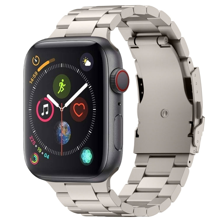 For Apple Watch Series 4 40mm Three Beads Titanium Alloy Metal Watch Band(Titanium Color) - free shipping - PMc TechLife - Order now!