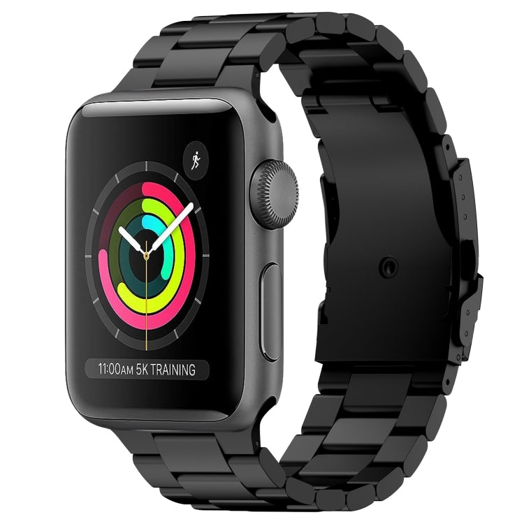 For Apple Watch Series 3 38mm Three Beads Titanium Alloy Metal Watch Band(Black) - free shipping - PMc TechLife - Order now!