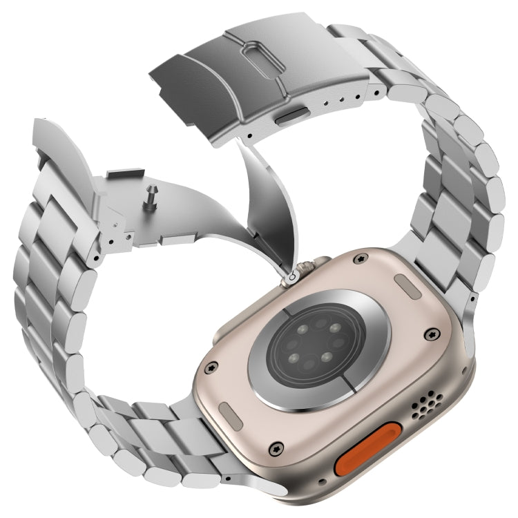For Apple Watch Series 3 38mm Three Beads Titanium Alloy Metal Watch Band(Silver) - free shipping - PMc TechLife - Order now!