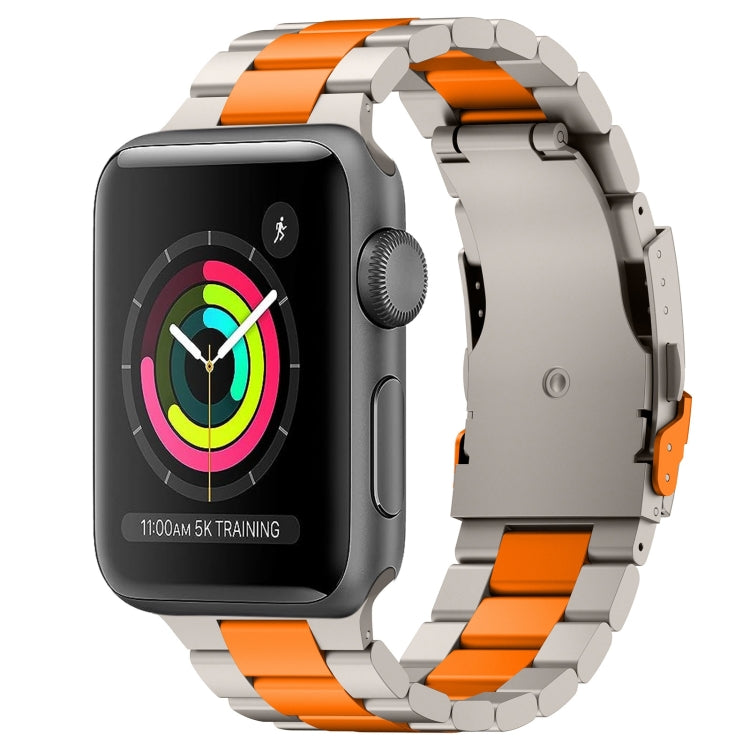 For Apple Watch Series 3 38mm Three Beads Titanium Alloy Metal Watch Band(Titanium Orange) - free shipping - PMc TechLife - Order now!
