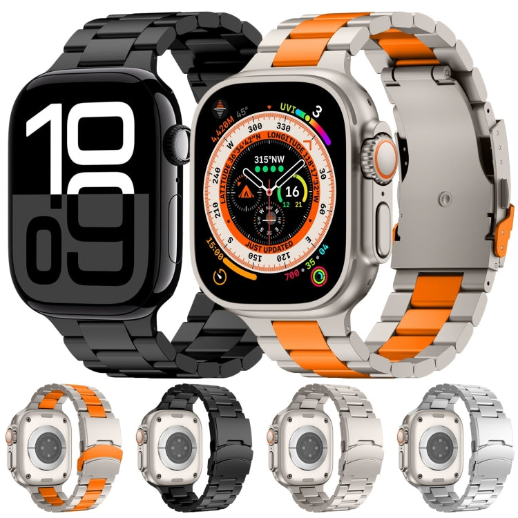 For Apple Watch Series 3 38mm Three Beads Titanium Alloy Metal Watch Band(Titanium Orange) - free shipping - PMc TechLife - Order now!
