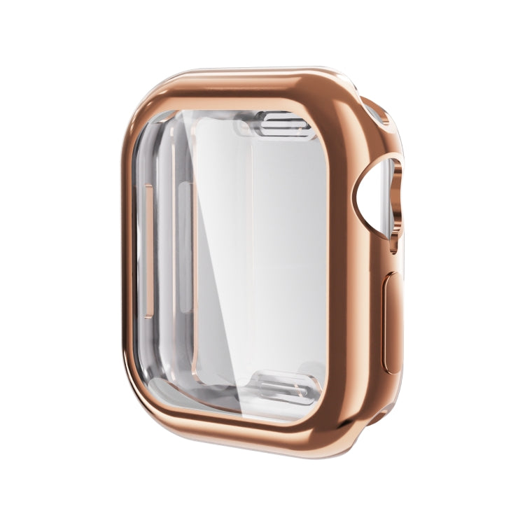 For Apple Watch Series 10 42mm Full Coverage TPU Electroplated Watch Case(Rose Gold) - Watch Cases by PMC TechLife | Online Shopping South Africa | PMC TechLife | Buy Now Pay Later Mobicred
