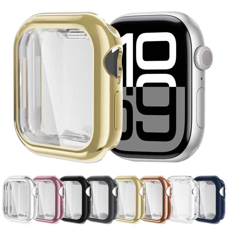 For Apple Watch Series 10 42mm Full Coverage TPU Electroplated Watch Case(Midnight Blue) - Watch Cases by PMC TechLife | Online Shopping South Africa | PMC TechLife | Buy Now Pay Later Mobicred