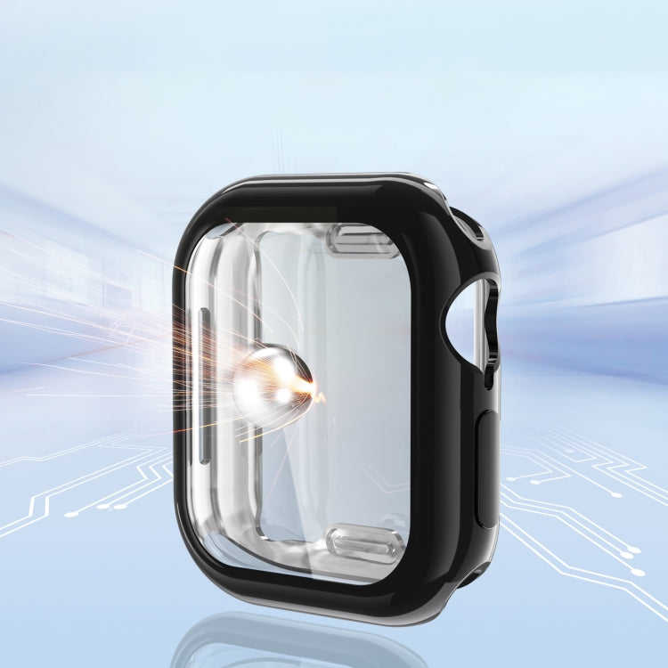 For Apple Watch Series 10 46mm Full Coverage TPU Electroplated Watch Case(Black) - Watch Cases by PMC TechLife | Online Shopping South Africa | PMC TechLife | Buy Now Pay Later Mobicred