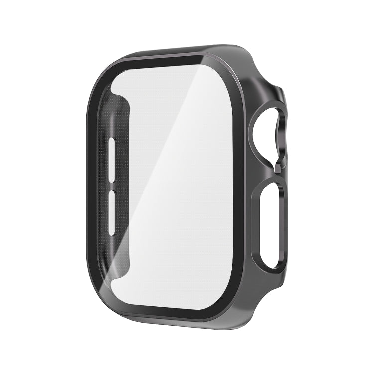 For Apple Watch Series 10 42mm Tempered Glass Film Integrated PC Watch Case(Grey) - Watch Cases by PMC TechLife | Online Shopping South Africa | PMC TechLife | Buy Now Pay Later Mobicred