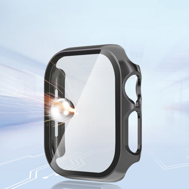 For Apple Watch Series 10 46mm Tempered Glass Film Integrated PC Watch Case(Midnight Blue) - Watch Cases by PMC TechLife | Online Shopping South Africa | PMC TechLife | Buy Now Pay Later Mobicred