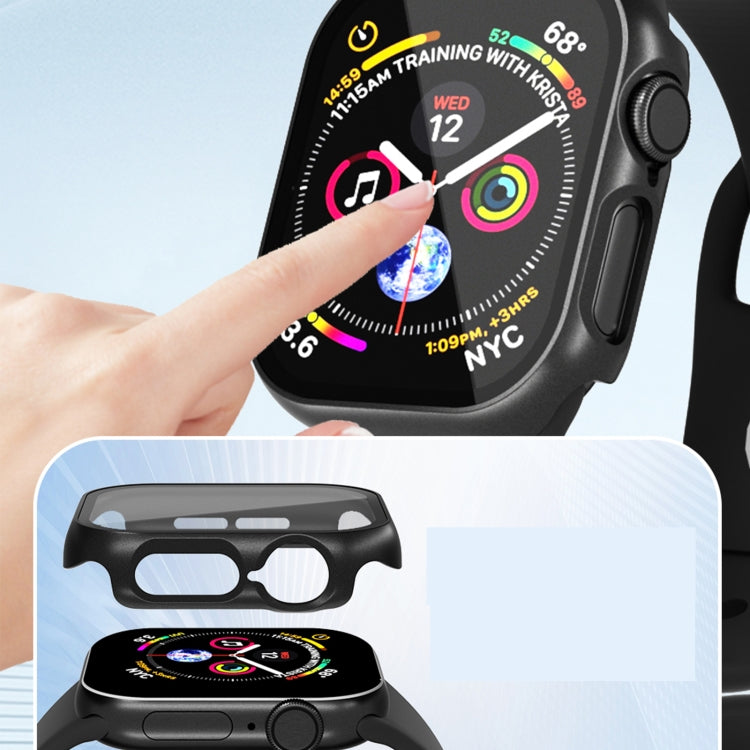 For Apple Watch Series 10 42mm Tempered Glass Film Integrated PC Watch Case(Green) - Watch Cases by PMC TechLife | Online Shopping South Africa | PMC TechLife | Buy Now Pay Later Mobicred