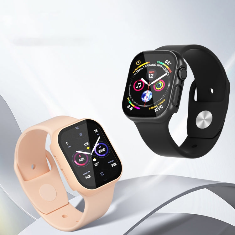 For Apple Watch Series 10 46mm Tempered Glass Film Integrated PC Watch Case(Black) - Watch Cases by PMC TechLife | Online Shopping South Africa | PMC TechLife | Buy Now Pay Later Mobicred