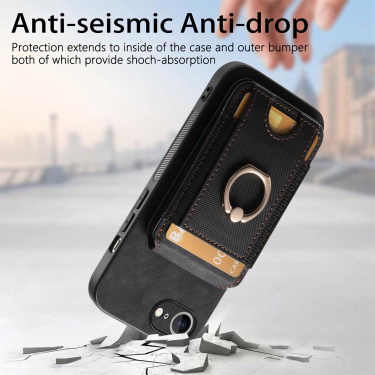 For iPhone 16e Retro Splitable Magnetic Stand Card Bag Leather Phone Case(Black) - iPhone 16e Cases by PMC TechLife | Online Shopping South Africa | PMC TechLife | Buy Now Pay Later Mobicred