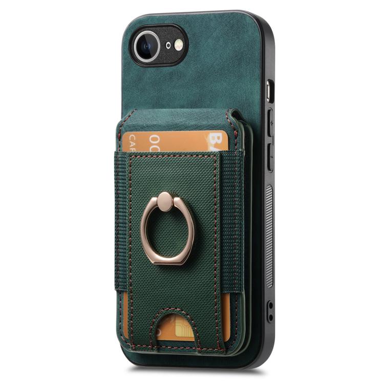 For iPhone 16e Retro Splitable Magnetic Stand Card Bag Leather Phone Case(Green) - free shipping - PMC TechLife - Order now!