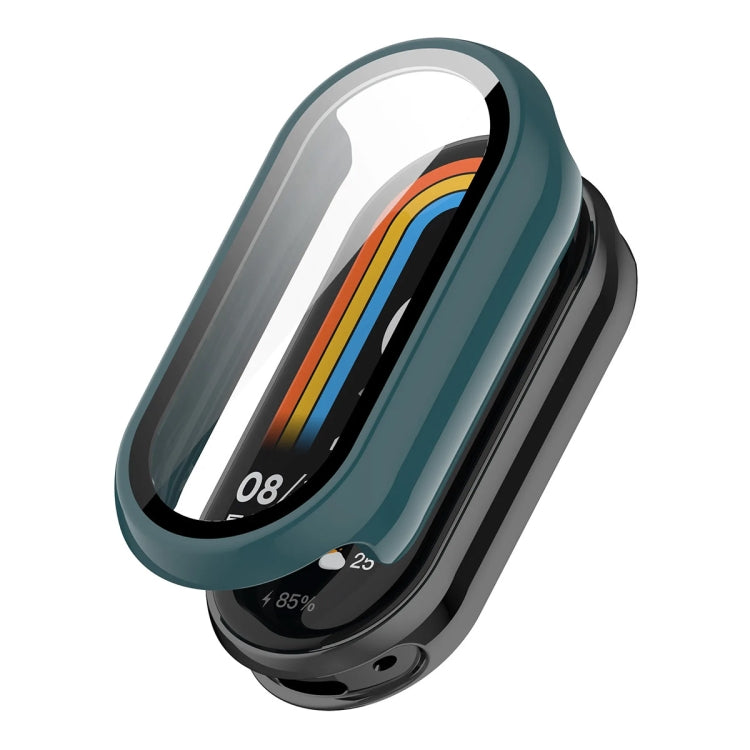 For Xiaomi Smart Band 9 / 9 NFC ENKAY Hat-Prince PC Frame Watch Protective Case with Tempered Film(Dark Green) - free shipping - PMc TechLife - Order now!
