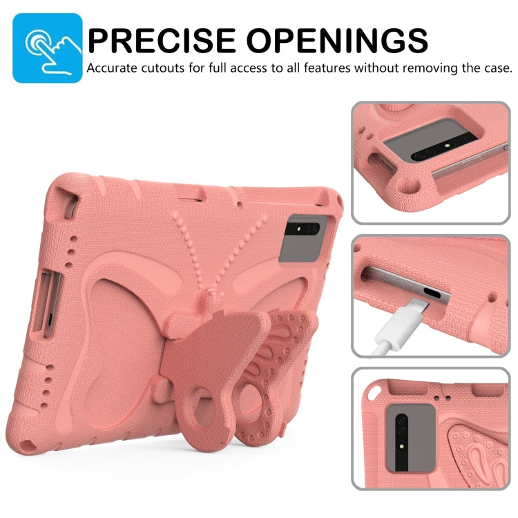For Lenovo Tab M11 / Xiaoxin Pad 11 2024 Butterfly Bracket EVA Shockproof Tablet Case(Pink Orange) - Lenovo by PMC Jewellery | Online Shopping South Africa | PMC Jewellery | Buy Now Pay Later Mobicred