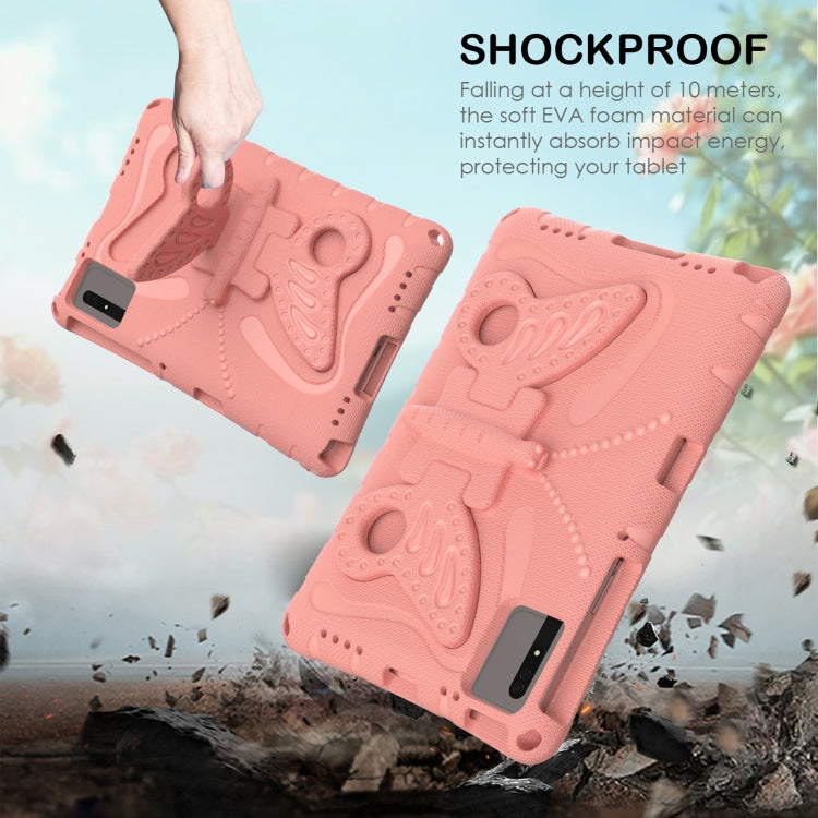 For Lenovo Tab M11 / Xiaoxin Pad 11 2024 Butterfly Bracket EVA Shockproof Tablet Case(Pink Orange) - Lenovo by PMC Jewellery | Online Shopping South Africa | PMC Jewellery | Buy Now Pay Later Mobicred