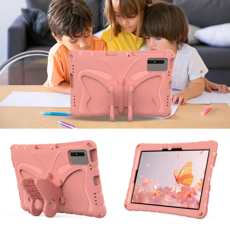 For Lenovo Tab M11 / Xiaoxin Pad 11 2024 Butterfly Bracket EVA Shockproof Tablet Case(Pink Orange) - Lenovo by PMC Jewellery | Online Shopping South Africa | PMC Jewellery | Buy Now Pay Later Mobicred