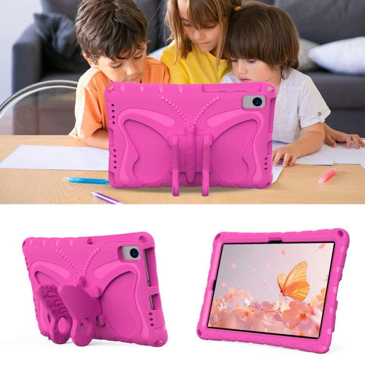 For Lenovo Tab K10 TB-X6C6F 10.3 Butterfly Bracket EVA Shockproof Tablet Case(RoseRed) - Lenovo by PMC TechLife | Online Shopping South Africa | PMC TechLife | Buy Now Pay Later Mobicred