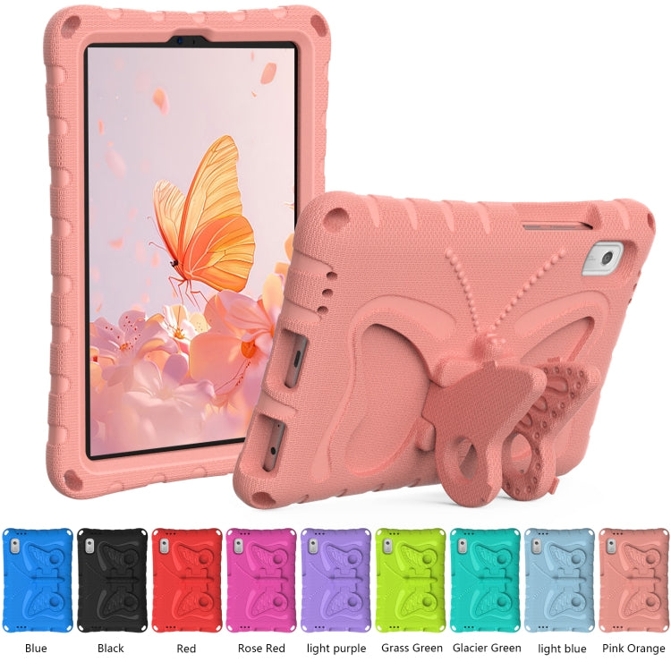 For Lenovo Tab M9 TB-310XU 2023 Butterfly Bracket EVA Shockproof Tablet Case(Pink Orange) - Lenovo by PMC TechLife | Online Shopping South Africa | PMC TechLife | Buy Now Pay Later Mobicred