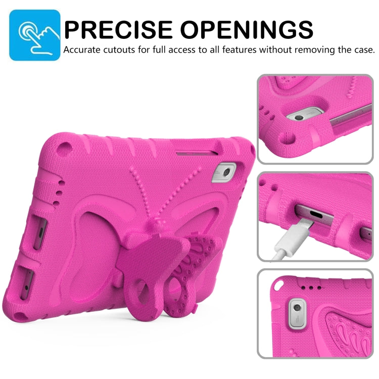 For Lenovo Tab M9 TB-310XU 2023 Butterfly Bracket EVA Shockproof Tablet Case(RoseRed) - Lenovo by PMC TechLife | Online Shopping South Africa | PMC TechLife | Buy Now Pay Later Mobicred