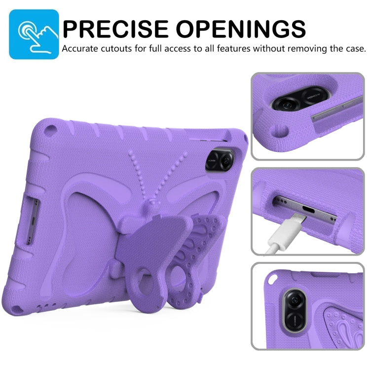 For Honor Pad X9 Butterfly Bracket EVA Shockproof Tablet Case(Light Purple) - Honor by PMC TechLife | Online Shopping South Africa | PMC TechLife | Buy Now Pay Later Mobicred