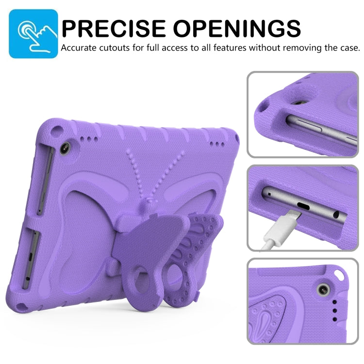 For Amazon Kindle Fire Max 11 2023 Butterfly Bracket EVA Shockproof Tablet Case(Light Purple) - Amazon by PMC TechLife | Online Shopping South Africa | PMC TechLife | Buy Now Pay Later Mobicred