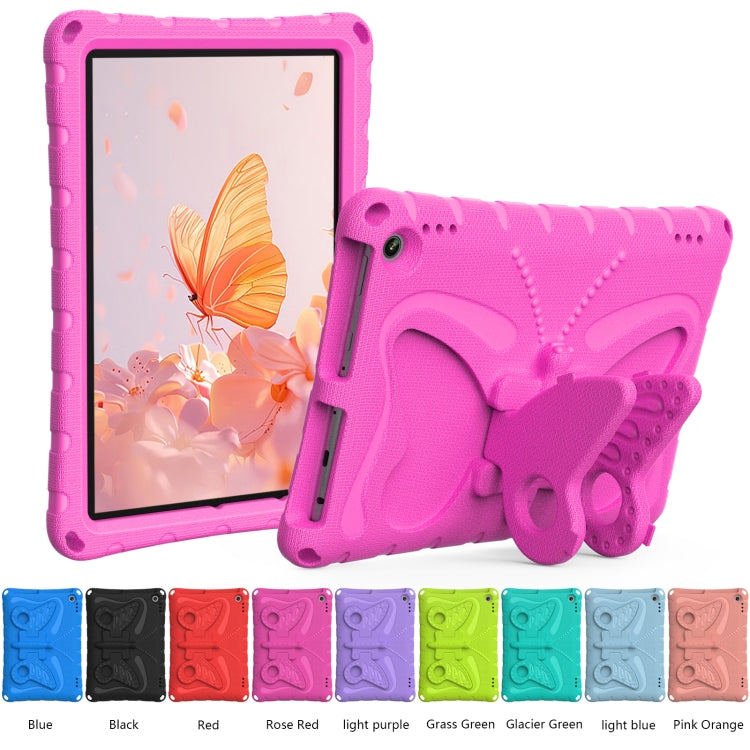 For Amazon Kindle Fire Max 11 2023 Butterfly Bracket EVA Shockproof Tablet Case(Rose Red) - Amazon by PMC TechLife | Online Shopping South Africa | PMC TechLife | Buy Now Pay Later Mobicred