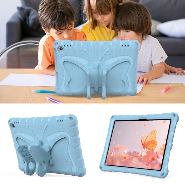 For Amazon Kindle Fire HD10 2021/2023 Butterfly Bracket EVA Shockproof Tablet Case(Light Blue) - Amazon by PMC TechLife | Online Shopping South Africa | PMC TechLife | Buy Now Pay Later Mobicred