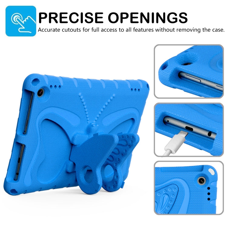 For Amazon Kindle Fire HD10 2021/2023 Butterfly Bracket EVA Shockproof Tablet Case(Blue) - Amazon by PMC TechLife | Online Shopping South Africa | PMC TechLife | Buy Now Pay Later Mobicred