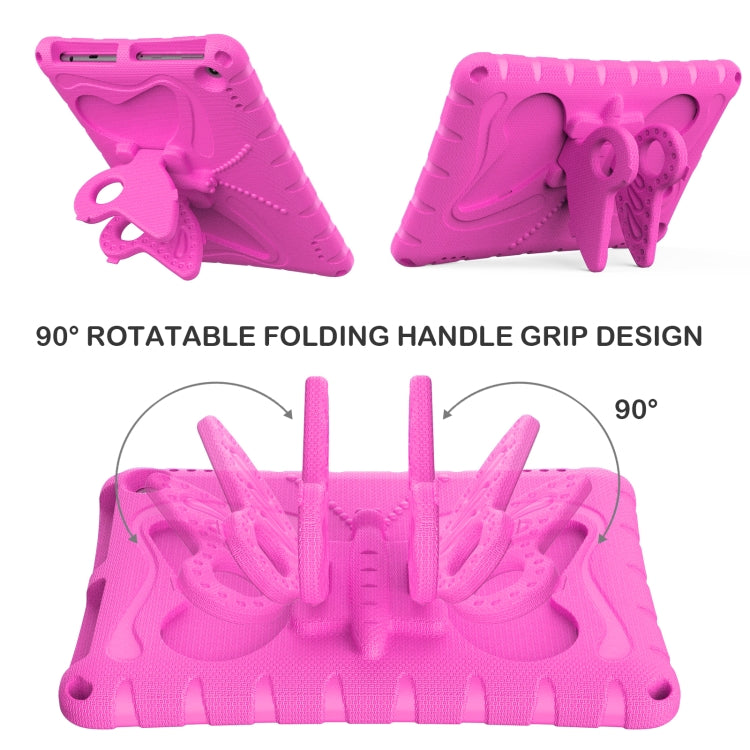 For Amazon Kindle Fire HD10 2021/2023 Butterfly Bracket EVA Shockproof Tablet Case(Rose Red) - Amazon by PMC TechLife | Online Shopping South Africa | PMC TechLife | Buy Now Pay Later Mobicred