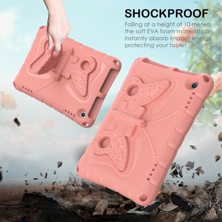 For Amazon Kindle Fire HD8 /8 Plus 2020/2022 Butterfly Bracket EVA Shockproof Tablet Case(Pink Orange) - Amazon by PMC TechLife | Online Shopping South Africa | PMC TechLife | Buy Now Pay Later Mobicred