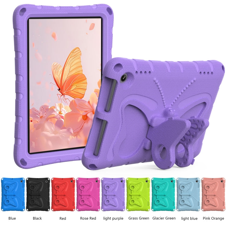 For Amazon Kindle Fire HD8 /8 Plus 2020/2022 Butterfly Bracket EVA Shockproof Tablet Case(Light Purple) - Amazon by PMC TechLife | Online Shopping South Africa | PMC TechLife | Buy Now Pay Later Mobicred