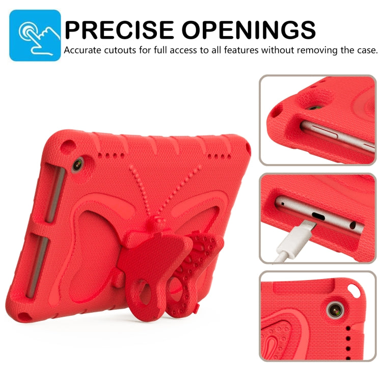 For Amazon Kindle Fire HD8 /8 Plus 2020/2022 Butterfly Bracket EVA Shockproof Tablet Case(Red) - Amazon by PMC TechLife | Online Shopping South Africa | PMC TechLife | Buy Now Pay Later Mobicred