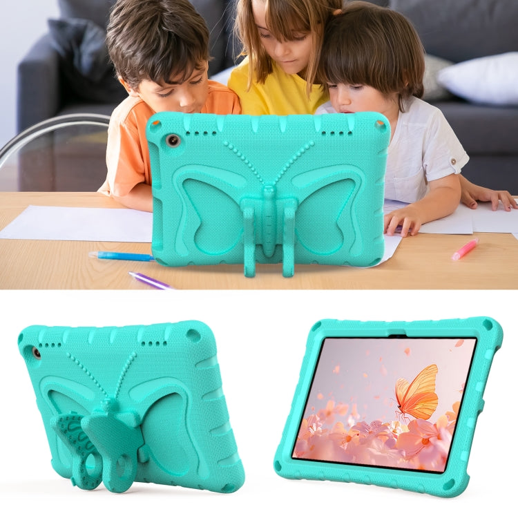 For Amazon Kindle Fire HD8 /8 Plus 2020/2022 Butterfly Bracket EVA Shockproof Tablet Case(Mint Green) - Amazon by PMC TechLife | Online Shopping South Africa | PMC TechLife | Buy Now Pay Later Mobicred