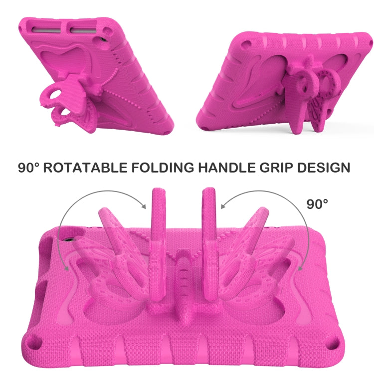 For Amazon Kindle Fire HD8 /8 Plus 2020/2022 Butterfly Bracket EVA Shockproof Tablet Case(Rose Red) - Amazon by PMC TechLife | Online Shopping South Africa | PMC TechLife | Buy Now Pay Later Mobicred