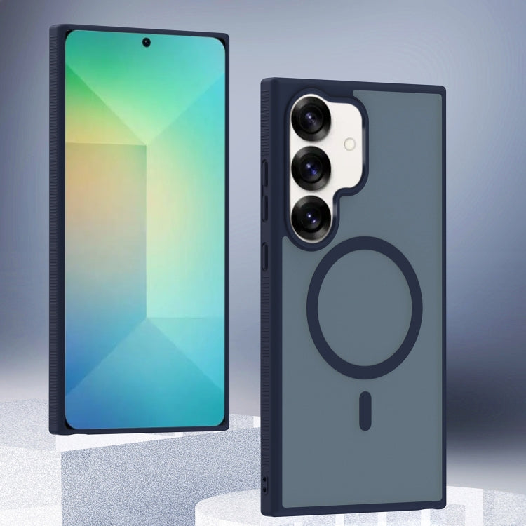 For Samsung Galaxy S25+ 5G Transparent TPU Hybrid PC Magsafe Phone Case(Blue) - free shipping - PMC Jewellery - Order now!