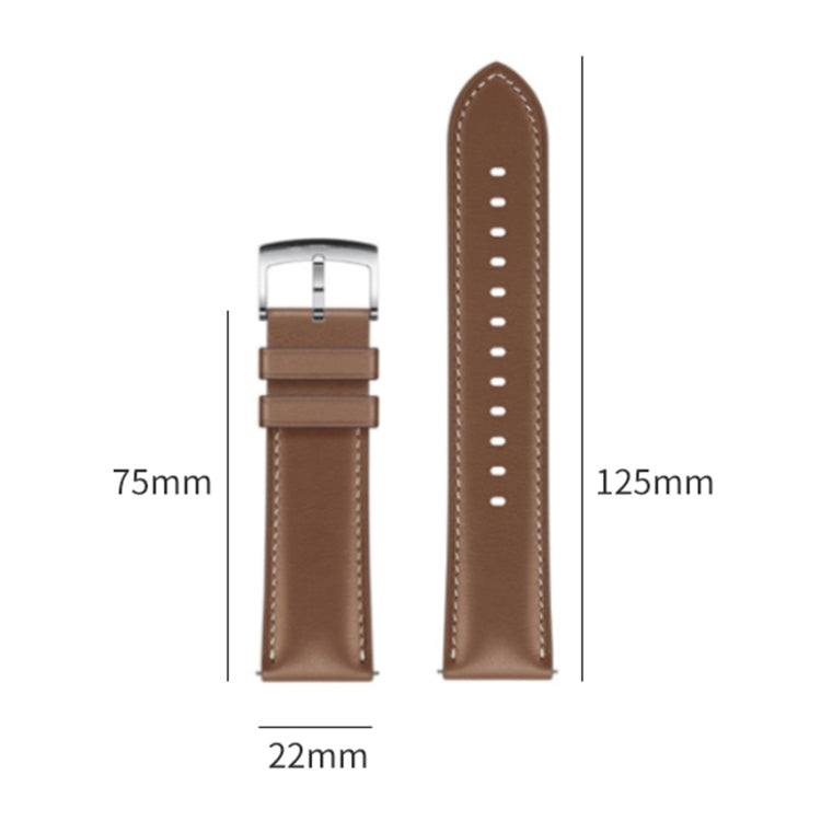 For Huawei Watch GT 5 46mm Silver Buckle Genuine Leather Watch Band(Brown) - free shipping - PMC TechLife - Order now!