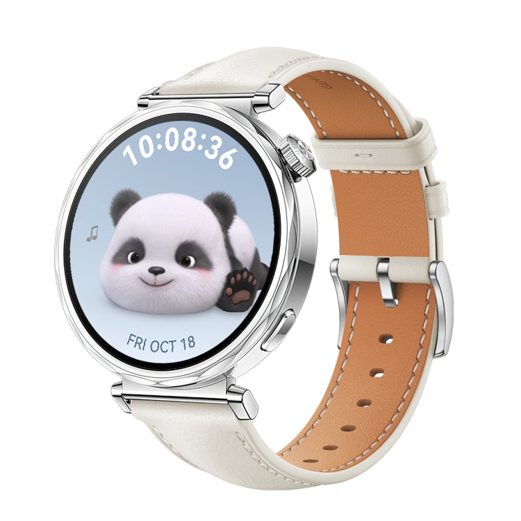 For Huawei Watch GT 5 41mm Women Silver Buckle Genuine Leather Watch Band(Creamy White) - free shipping - PMC TechLife - Order now!