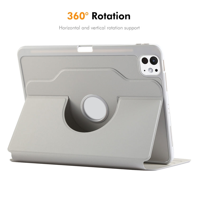 For iPad Pro 11 2024 ENKAY 360 Rotation TPU Leather Smart Tablet Case with Pen Slot(Grey) - free shipping - PMc TechLife - Order now!