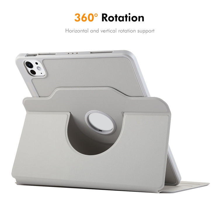 For iPad Pro 11 2024 ENKAY 360 Rotation TPU Leather Smart Tablet Case with Pen Slot(Beige) - free shipping - PMc TechLife - Order now!