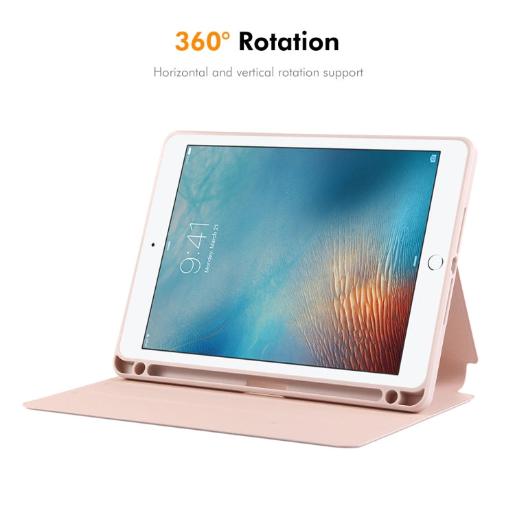 For iPad Air / Air 2 / 9.7 2017 / 2018 ENKAY 360 Rotation TPU Leather Smart Tablet Case with Pen Slot(Pink) - free shipping - PMc TechLife - Order now!