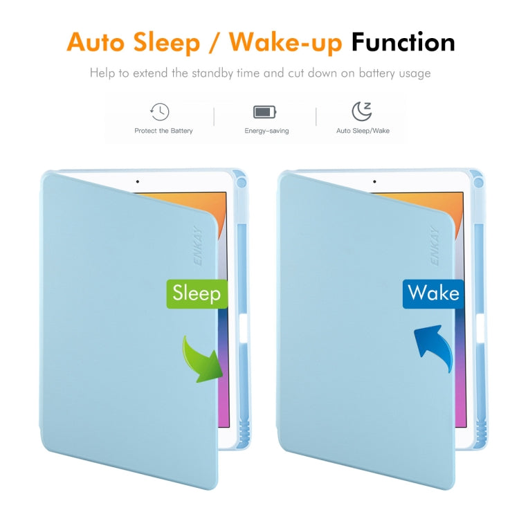 For iPad Air 10.5 / Pro 10.5 / 10.2 ENKAY 360 Rotation TPU Leather Smart Tablet Case with Pen Slot(Grey) - free shipping - PMc TechLife - Order now!