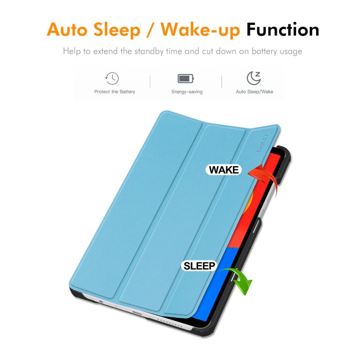 For Redmi Pad SE 4G 8.7 ENKAY Tri-fold Custer Texture Leather Smart Tablet Case(Light Blue) - free shipping - PMc TechLife - Order now!