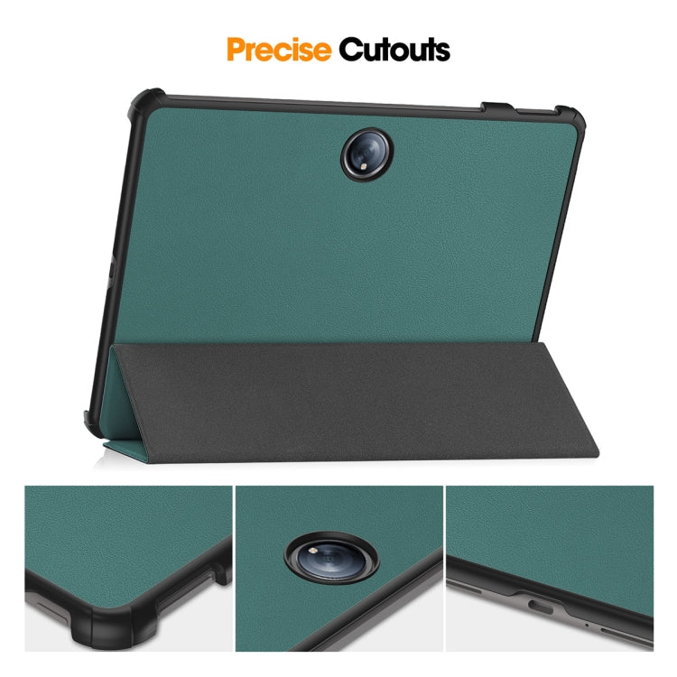 For OnePlus Pad 2 / Pad Pro 12.1 ENKAY Tri-fold Custer Texture Platic Leather Smart Tablet Case(Dark Blue) - free shipping - PMC TechLife - Order now!