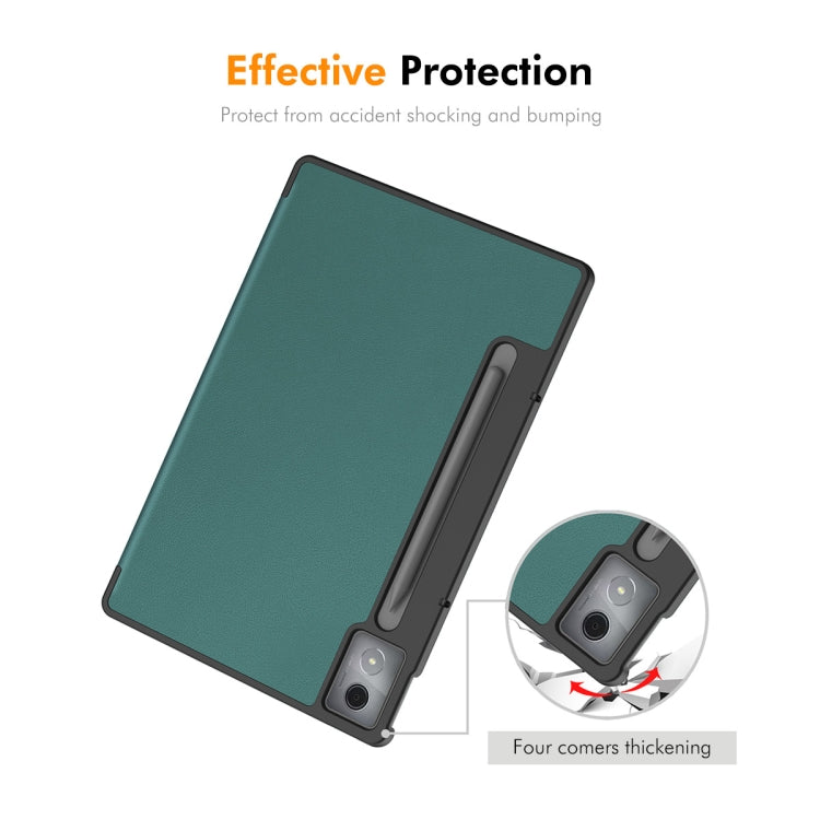 For Lenovo Xiaoxin Pad Pro 12.7 2025 ENKAY Tri-fold Custer Texture Platic Leather Smart Tablet Case(Red) - free shipping - PMC TechLife - Order now!