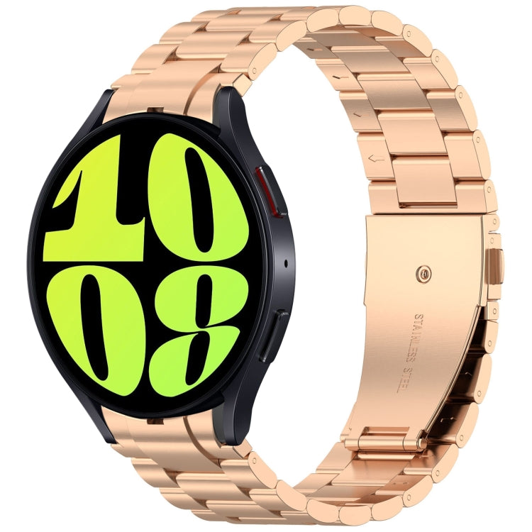 For Samsung Galaxy Watch 6  40 / 44mm Three Beads Button Quick Release Metal Watch Band(Rose Gold) - free shipping - PMC TechLife - Order now!