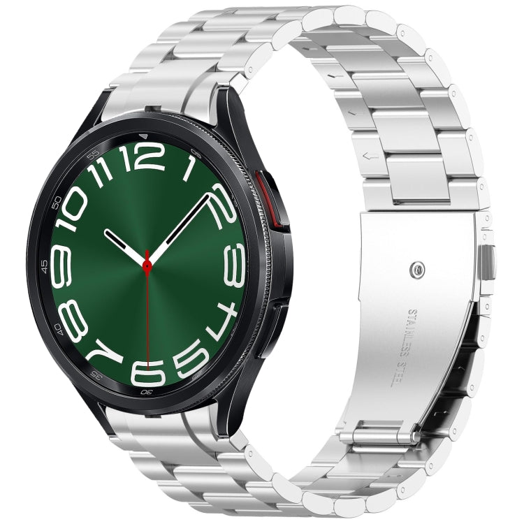 For Samsung Galaxy Watch 6 Classic 43 / 47mm Three Beads Button Quick Release Metal Watch Band(Silver) - free shipping - PMC TechLife - Order now!