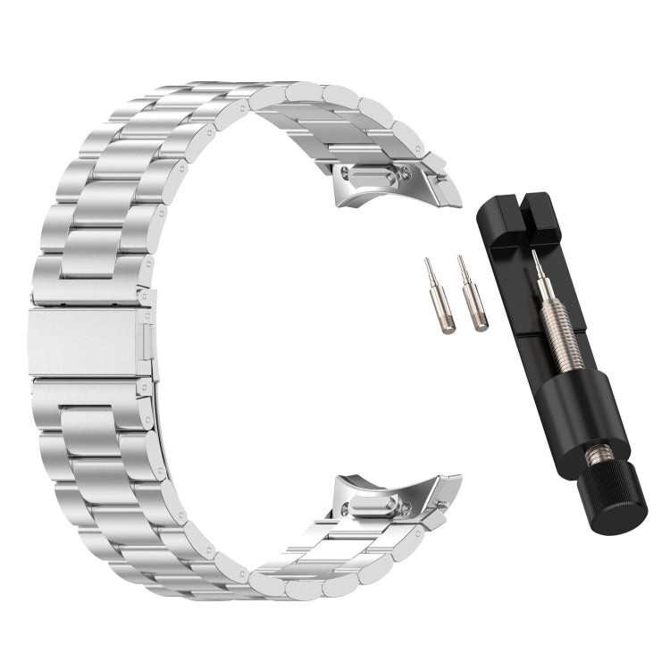 For Samsung Galaxy Watch 5 40 / 44mm Three Beads Button Quick Release Metal Watch Band(Silver) - free shipping - PMC TechLife - Order now!