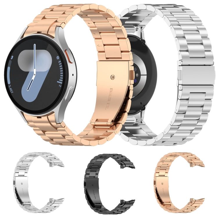 For Samsung Galaxy Watch 6  40 / 44mm Three Beads Button Quick Release Metal Watch Band(Rose Gold) - free shipping - PMC TechLife - Order now!