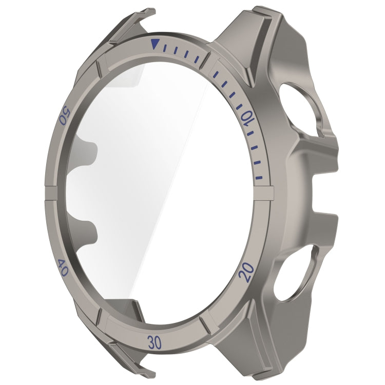 For Garmin Fenix 8 AMOLED 51mm Tempered Glass Film Integrated PC Watch Case(Titanium Blue) - free shipping - PMC TechLife - Order now!