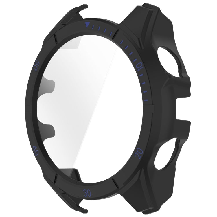 For Garmin Fenix 8 AMOLED 47mm Tempered Glass Film Integrated PC Watch Case(Black Blue) - free shipping - PMC TechLife - Order now!