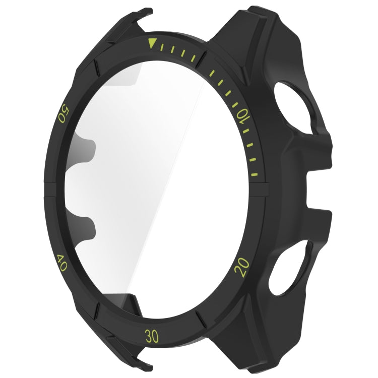For Garmin Fenix 8 AMOLED 47mm Tempered Glass Film Integrated PC Watch Case(Black Green) - free shipping - PMC TechLife - Order now!
